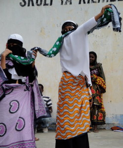 Women covered - Student play - Zanzibar